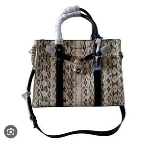 Michael Kors Hamilton genuine snakeskin bag